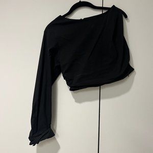 Zara One Sleeve Crop Top Blouse